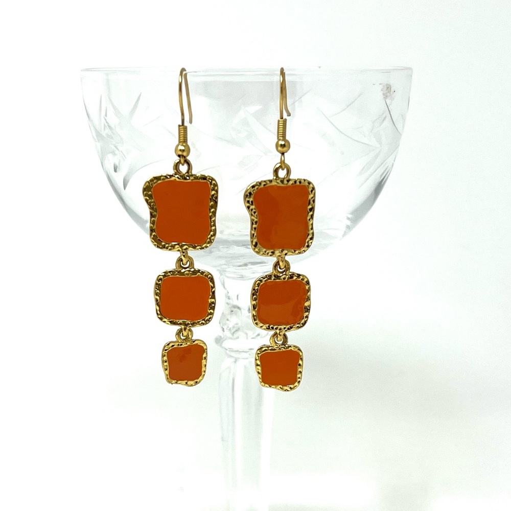 Enamel Dangle Earrings